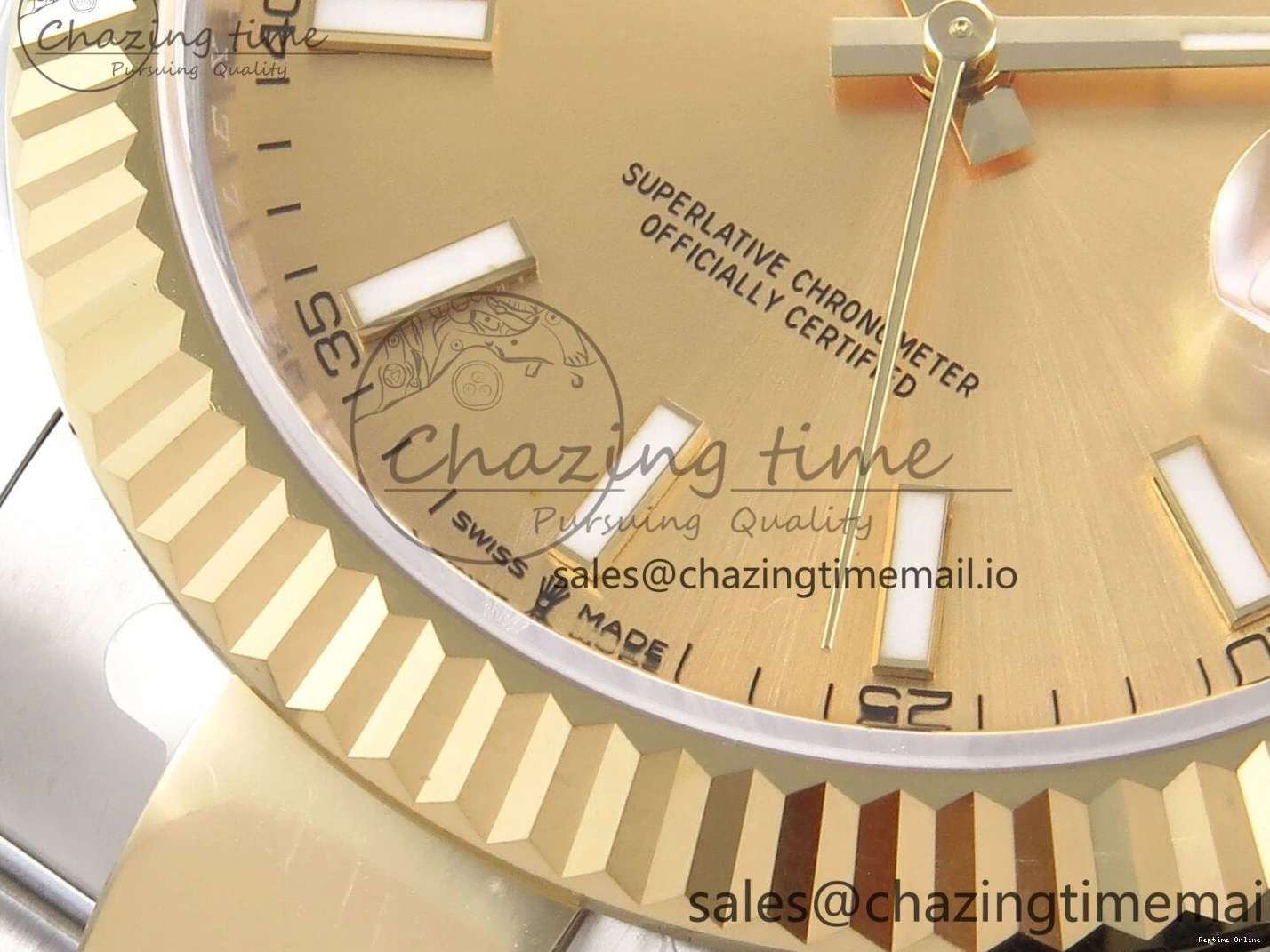 0215 DateJust 41 126333 EWEF Best Edition YG Stick Dial on SS YG Oyster Bracelet A Durable 971